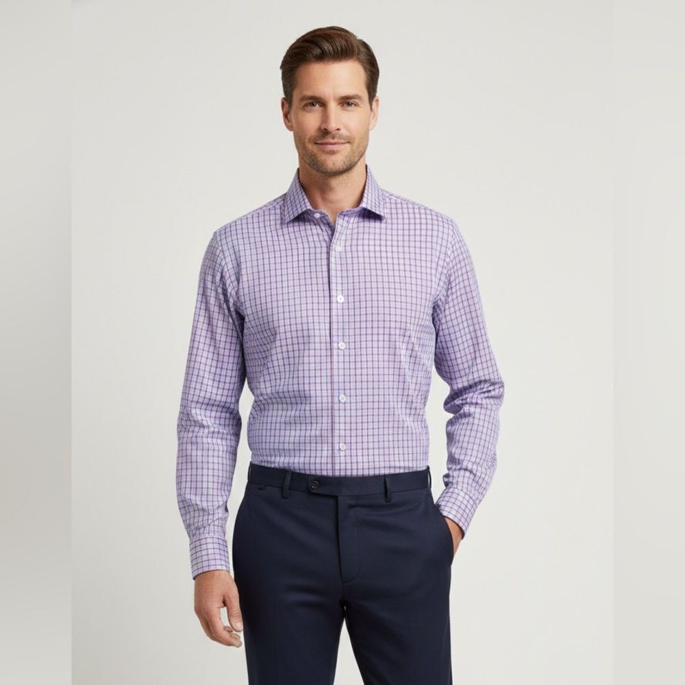 Rochester Egyptian Cotton Non-Iron Button Down Men’s Shirt, Size-17 1/2